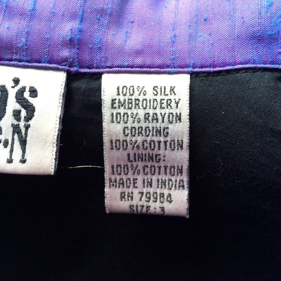 Chicos Design Womens Silk Jacket Sz 3 Multicolor Embroidered Lined Long Sleeve - Picture 7 of 8